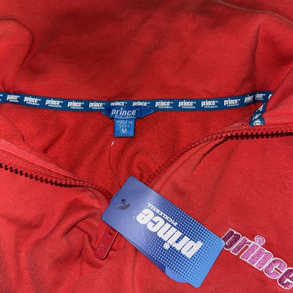 Prince x Target pickleball red French terry zip pullover sweatshirt top S M XL - Picture 11 of 16